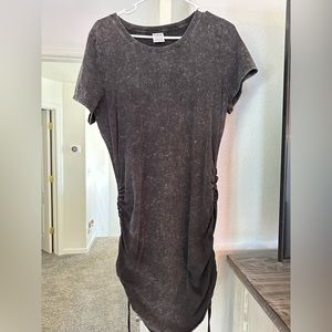 PINK grey tie bodycon dress